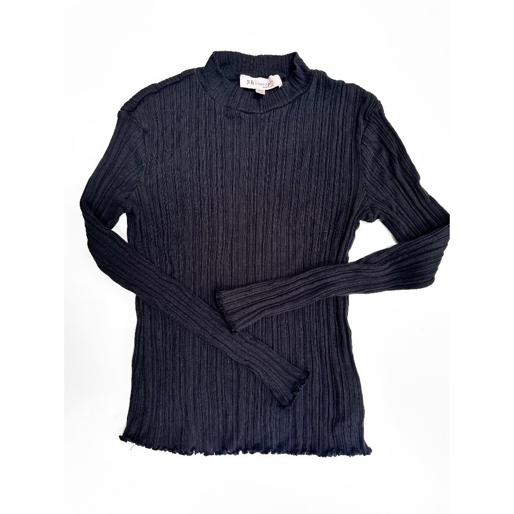 PHILOSOPHY long sleeved ribbed mock turtleneck shirt